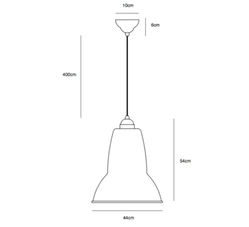 Suspension, Original 1227 Giant, noir de jais, finition brillante, H54cm, Ø44cm - ANGLEPOISE