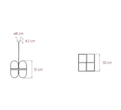 Suspension, Osca Small, blanc naturel, L50cm, H51cm - LZF