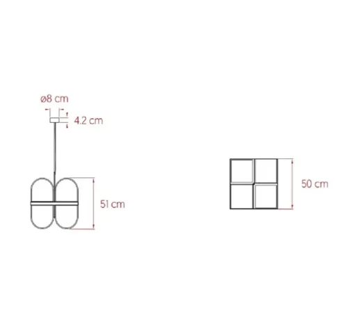 Suspension, Osca Small, blanc naturel, L50cm, H51cm - LZF