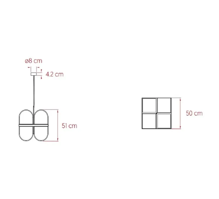 Suspension, Osca Small, blanc naturel, L50cm, H51cm - LZF