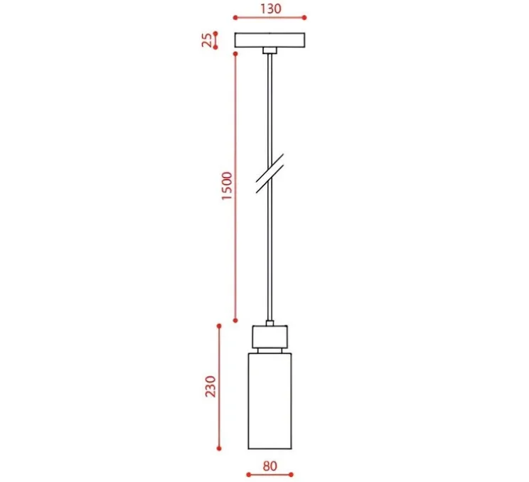 Suspension, Osman 560.21, Laiton, transparent, Ø8cm, H23cm - Tooy