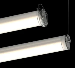 Suspension ou plafonnier, Tubo 70, transparent, IP67, LED, 2700K, 990 lm, Ø7cm, L63cm - O/M Light