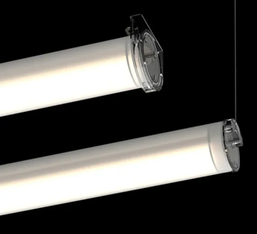 Suspension ou plafonnier, Tubo 70, transparent, IP67, LED, 2700K, 990 lm, Ø7cm, L63cm - O/M Light