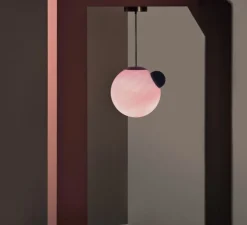 Suspension, Ourania, bleu pétrole, rose, L33,5cm, H31cm - Sphaer