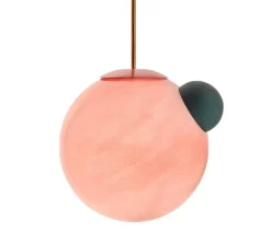 Suspension, Ourania, bleu pétrole, rose, L33,5cm, H31cm - Sphaer