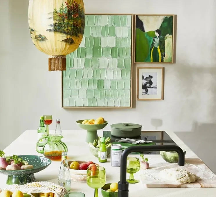 Suspension, Oval L, jaune, Ø35cm, H75cm - HK Living