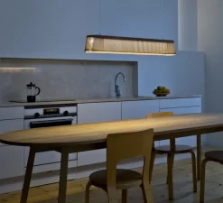 Suspension, Owalo 7000, bois, noyer, LED, L100cm, H13cm - Secto Design