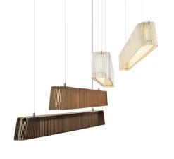 Suspension, Owalo 7000, bois, noyer, LED, L100cm, H13cm - Secto Design