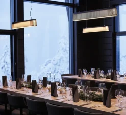 Suspension, Owalo 7000, noir laminé, LED, 2800K, 2500lm, L100cm, H13cm - Secto Design