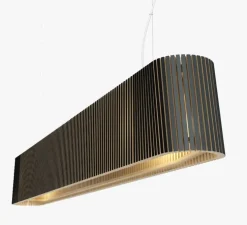 Suspension, Owalo 7000, noir laminé, LED, 2800K, 2500lm, L100cm, H13cm - Secto Design