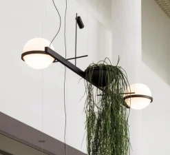 Suspension, Palma 3734, graphite, LED, 2700K, 1371lm, L150cm, H48cm - Vibia