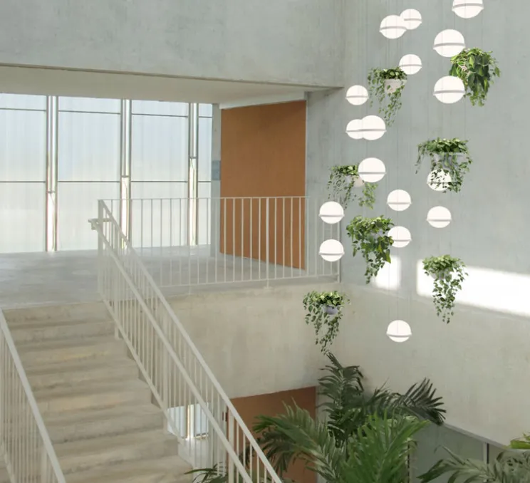 Suspension, Palma 3724, graphite, LED, 2700K, 685lm, Ø22cm, H40cm - Vibia