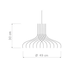 Suspension, Palya, bois, bouleau, Ø50cm, H31cm - Piatoni