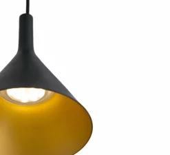 Suspension, Pam 250, noir et or, LED, 3000K, 1875lm, Ø25cm, H30,5cm - Faro