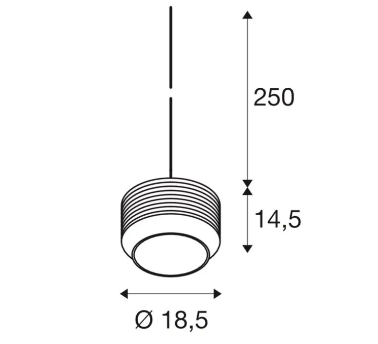 Suspension, Pantilo Rope 19, sans rosace, or, Ø18,5cm, H22cm - SLV