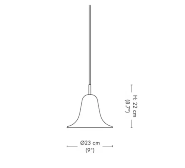 Suspension, Pantop 23, orange vif, Ø23cm, H22cm - Verpan