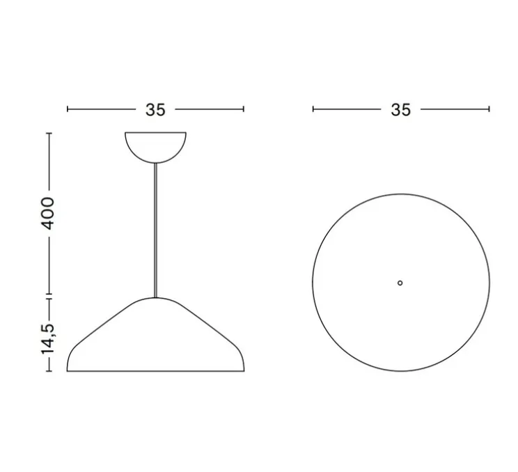 Suspension, Pao 350, noir, Ø35cm, H14,5cm - HAY