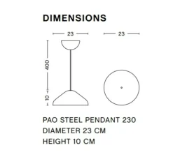 Suspension, Pao 230, noir, Ø23cm, H10cm - HAY