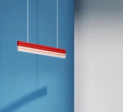 Suspension, Parallel Tubes, blanc, rouge, rose, LED, 2700K, lm, L90cm, H76cm - Atelier Areti