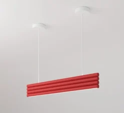 Suspension, Parallel Tubes, rouge, LED, 2700K, lm, L90cm, H76cm - Atelier Areti