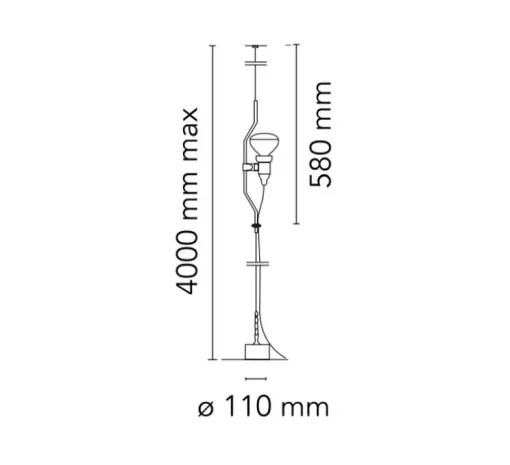 Suspension, Parentesi, blanc, Ø11cm, H400cm - Flos