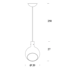 Suspension, Parola LED, ambre, H27cm - Fontana Arte