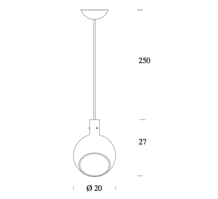Suspension, Parola LED, ambre, H27cm - Fontana Arte