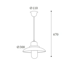 Suspension, Patio 1356, cuivre, IP44, Ø30cm, H67cm - Moretti Luce