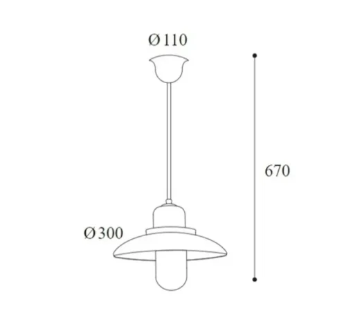 Suspension, Patio 1356, cuivre, IP44, Ø30cm, H67cm - Moretti Luce