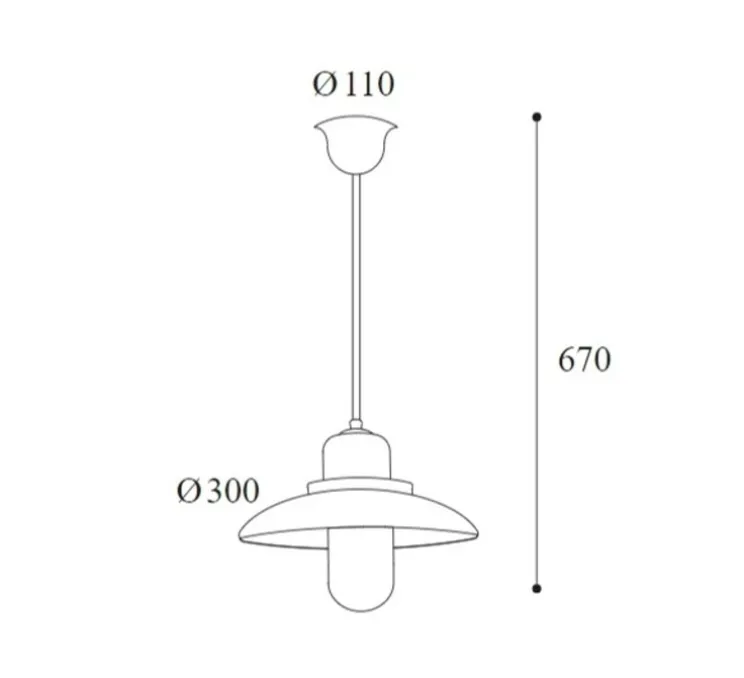 Suspension, Patio 1356, cuivre, IP44, Ø30cm, H67cm - Moretti Luce