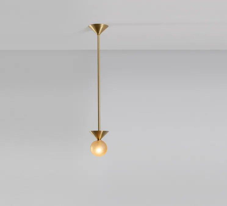 Suspension, Peak 4.5, Whisky texturé, laiton, Ø11cm, H16,5cm - SkLO Studio