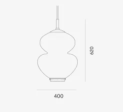 Suspension, Peanut 400, blanc, or, Ø40cm, H62cm - lyfa