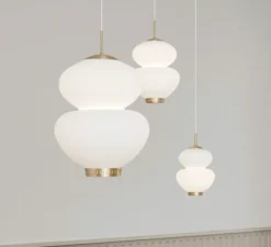 Suspension, Peanut 250, blanc, or, Ø25cm, H42cm - lyfa