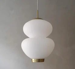 Suspension, Peanut 250, blanc, or, Ø25cm, H42cm - lyfa