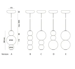 Suspension, Pearls , D blanc, or, LED, 1180 lm, 2700 K, Ø18cm, H36cm - Formagenda
