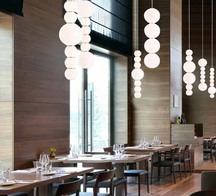 Suspension, Pearls 311-B, blanc, détails chrome, câble noir, LED, 2700K, 1200lm, Ø10cm, H34cm - Formagenda