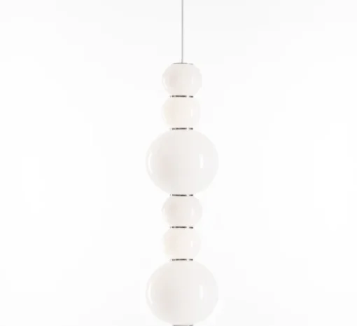 Suspension, PEARLS DOUBLE D, 1200 lm, 2700 K, chrome, LED, Ø18cm, H67cm - FORMAGENDA