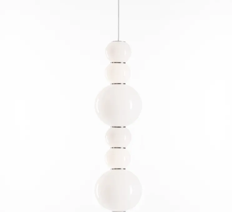 Suspension, PEARLS DOUBLE D, 1200 lm, 2700 K, chrome, LED, Ø18cm, H67cm - FORMAGENDA