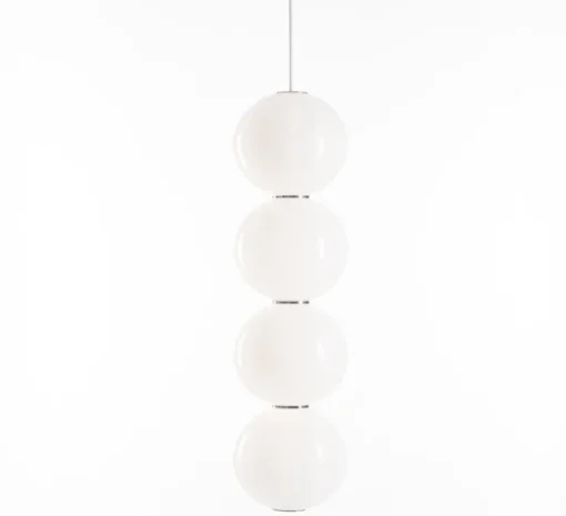 Suspension, PEARLS DOUBLE E, 1200 lm, 2700 K, chrome, LED, Ø18cm, H67cm - FORMAGENDA