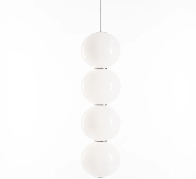 Suspension, PEARLS DOUBLE E, 1200 lm, 2700 K, chrome, LED, Ø18cm, H67cm - FORMAGENDA