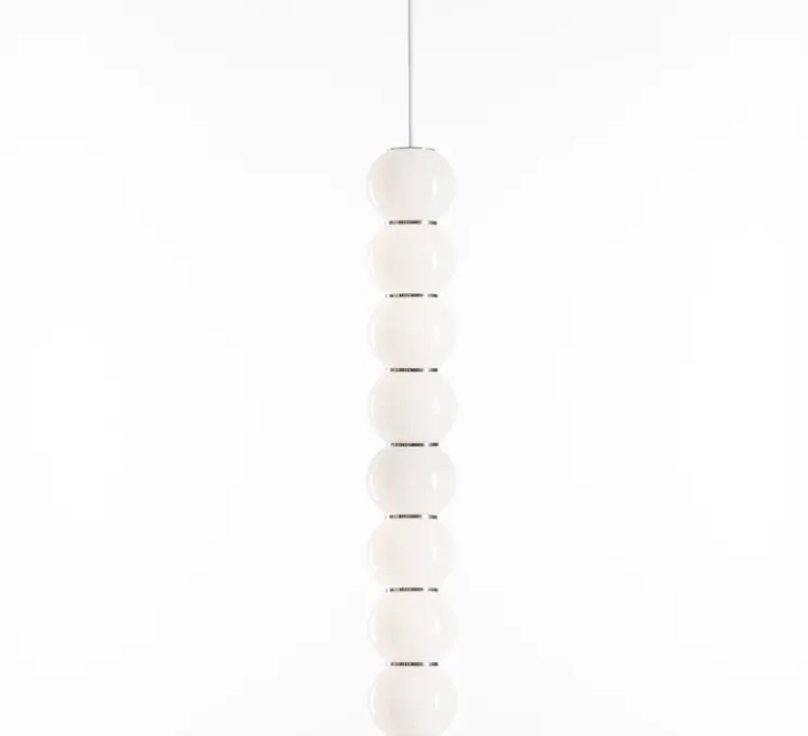 Suspension, PEARLS DOUBLE B, 1200 lm, 2700 K, chrome, LED, Ø10cm, H67cm - FORMAGENDA