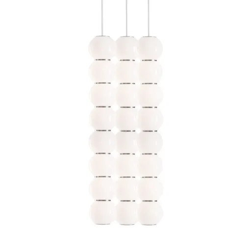 Suspension, PEARLS DOUBLE B, 1200 lm, 2700 K, chrome, LED, Ø10cm, H67cm - FORMAGENDA