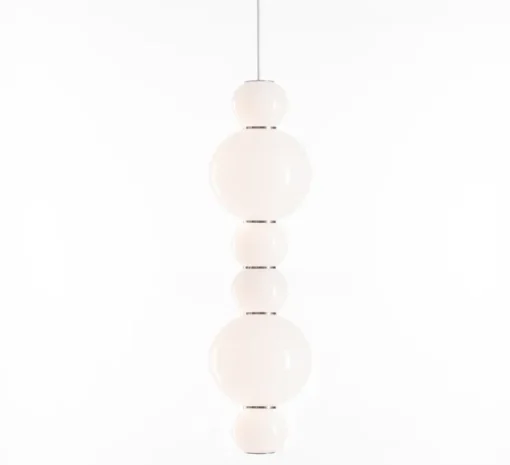 Suspension, PEARLS DOUBLE A, 1200 lm, 2700 K, chrome, LED, Ø18cm, H67cm - FORMAGENDA
