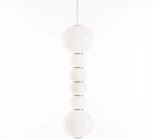 Suspension, PEARLS DOUBLE F, 1200 lm, 2700 K,chrome, LED, Ø18cm, H67cm - FORMAGENDA