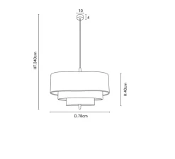 Suspension, Pebble L, écru, Ø78cm, H35,5cm - Market Set