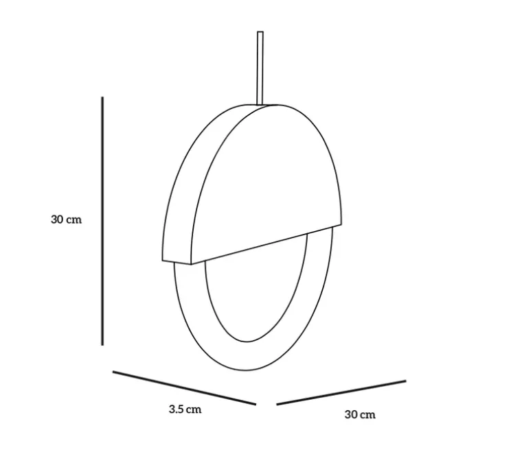 Suspension, Percent, noir, LED, dim, 3000K, 300lm, L30cm, H30cm - Eno Studio
