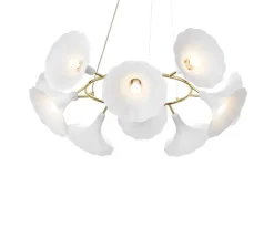 Suspension, Petalii 10, blanc, laiton poli, Ø100cm, H40cm - Nuura