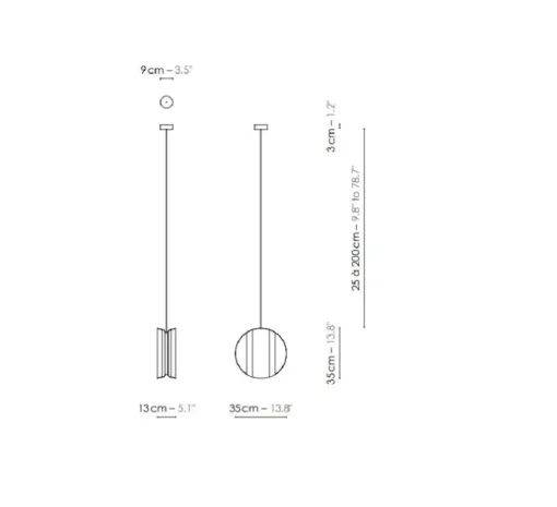 Suspension, Petit Moon, gris, Ø35cm, H13cm - DesignHeure