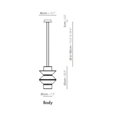 Suspension, Petit Tower, blanc & noir, Ø40cm, H53cm - DesignHeure