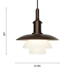 Suspension, PH 3/3, laiton antique, Ø28,5cm, H30,7cm - Louis Poulsen